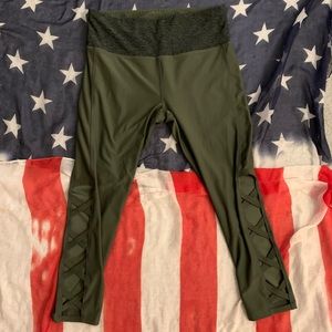 *VOGO ATHLETICA* Dark Green Capri Leggings